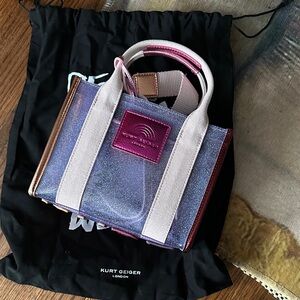 Kurt Geiger Pink and Blue Glitter Mini Bag
